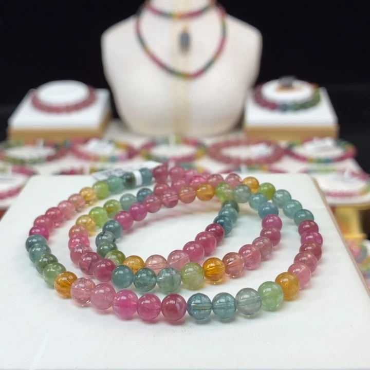 未镶嵌碧玺手链6.5mm+