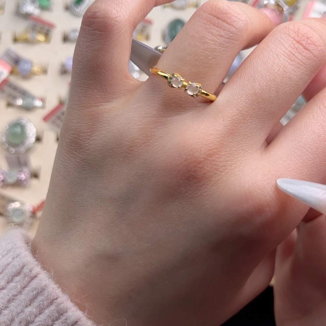 翡翠戒指银S925镶嵌5688