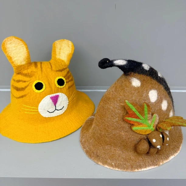 羊毛毡手工帽立体动物造型帽可爱男女款