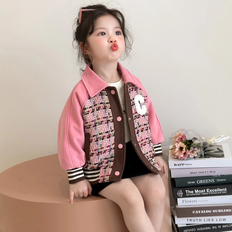 女童外套春款小香风新款洋气儿童棒球服春秋装童装夹克女宝宝开衫