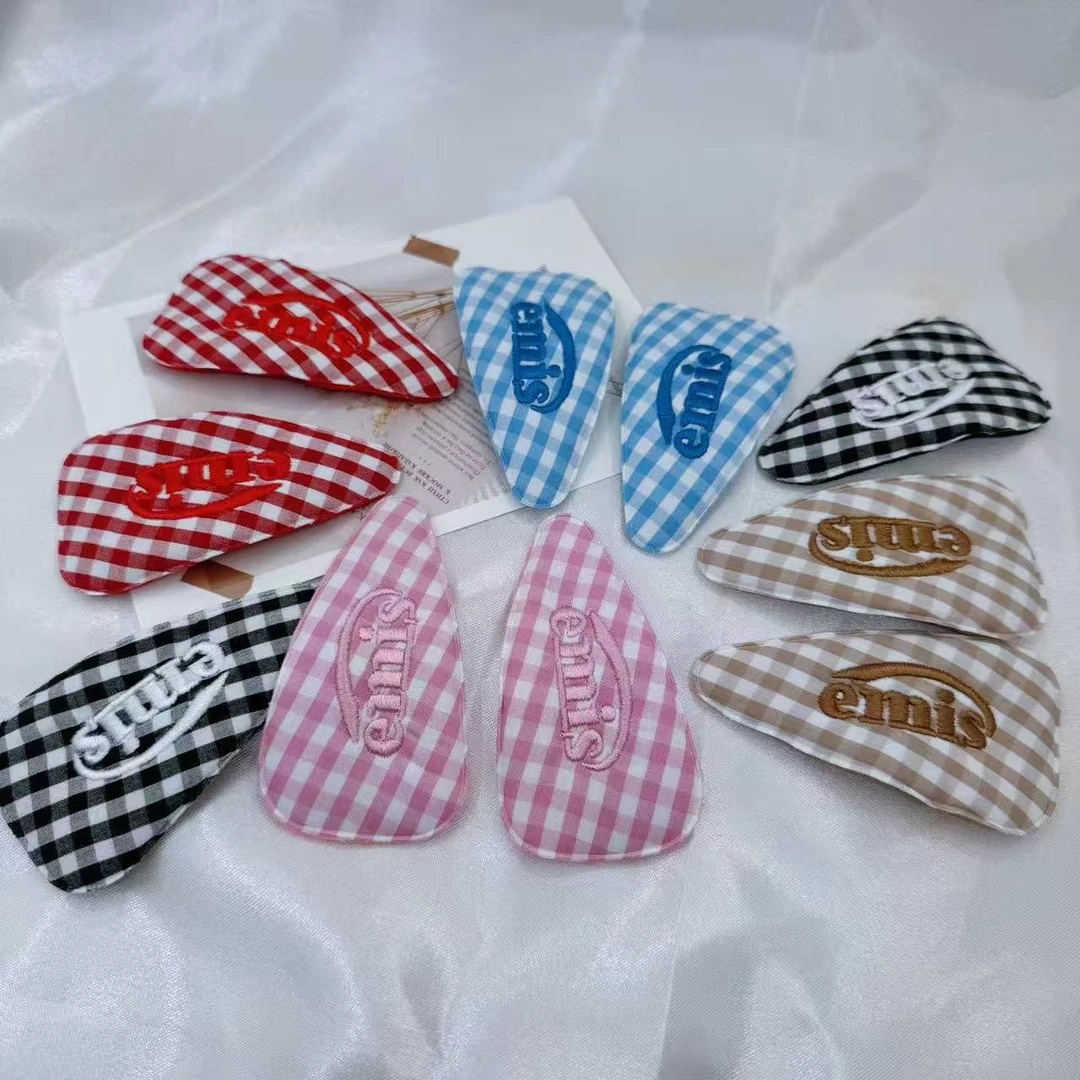 韩国轻奢小众发夹发箍明星同款格子多色发卡刘海侧边BB对夹