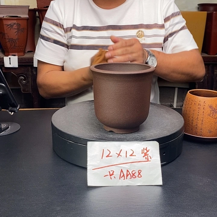 紫砂花盆货号一只AA88