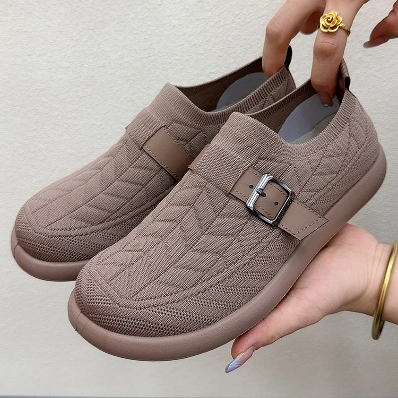 老北京布鞋女秋季新款平底透气勃肯鞋时尚单鞋软底防滑舒适妈妈鞋