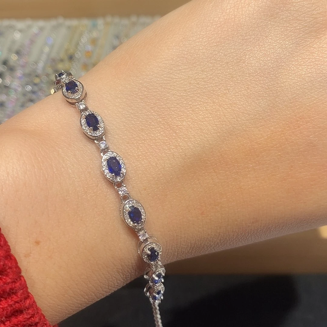 手链蓝宝石银S925镶嵌