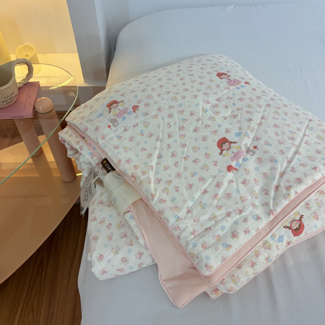 花西夫人冰沙双拼凉感夏被空调被一面全棉纱布机洗居家宿舍小被子