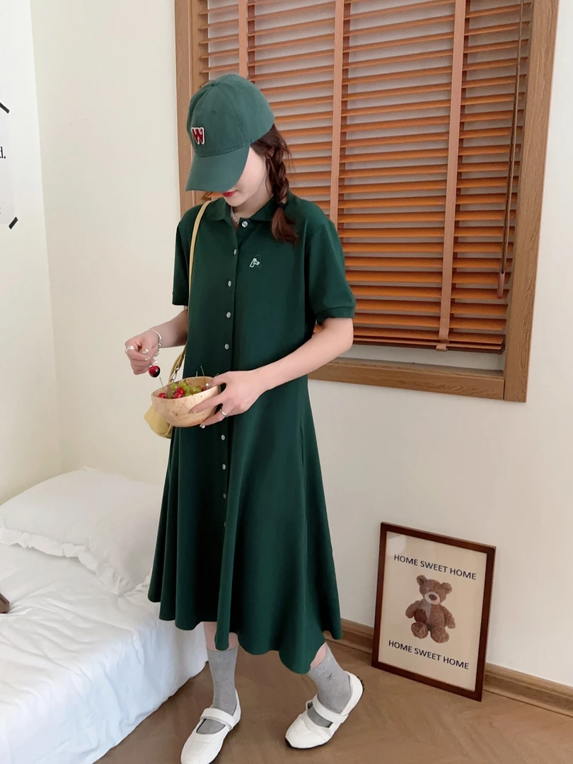 FUJIA STYLE新款时尚百搭简约气质积木鳄长裙Q1585