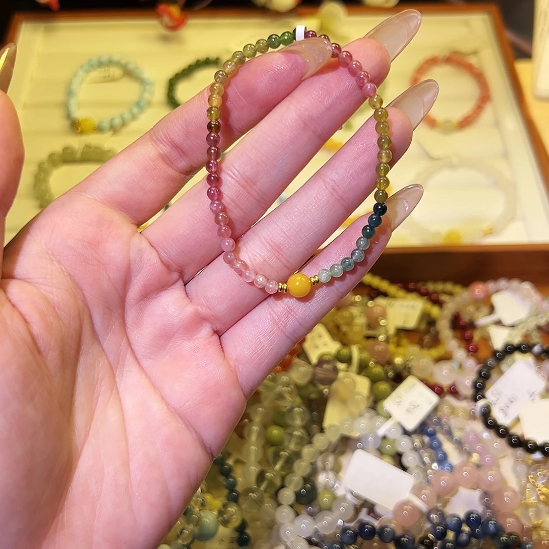 烟晶手链银S925镶嵌T碧玺1341