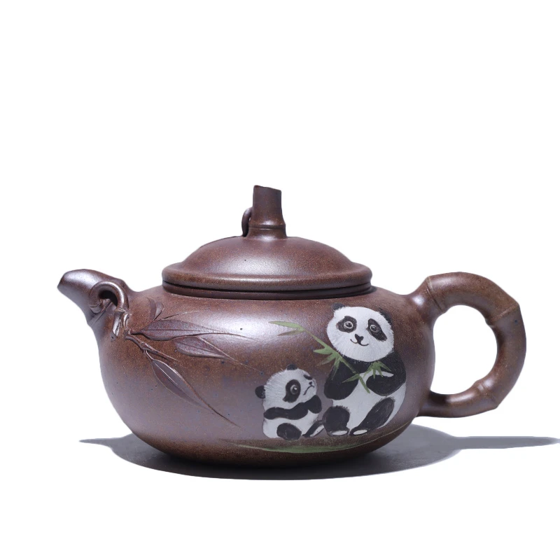 大吉羊柴烧 宜兴紫砂壶茶壶 原矿本山绿泥乐逍遥250ml徐雅