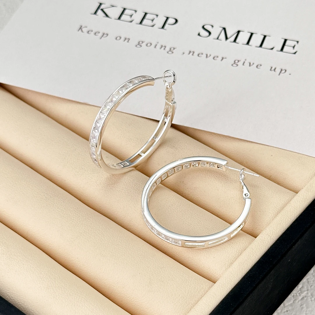 【KEFAN珂梵】女欧美风饰品精致耳圈个性简约耳环日韩银色ins