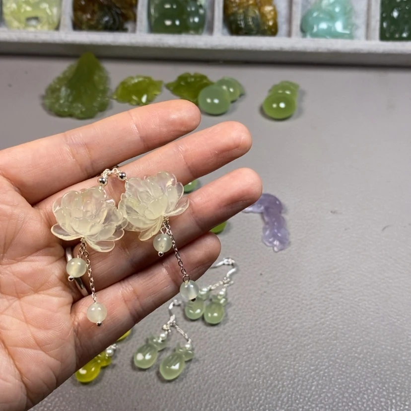 【闪购商品】未镶嵌蛇纹石玉挂件耳饰耳环项链