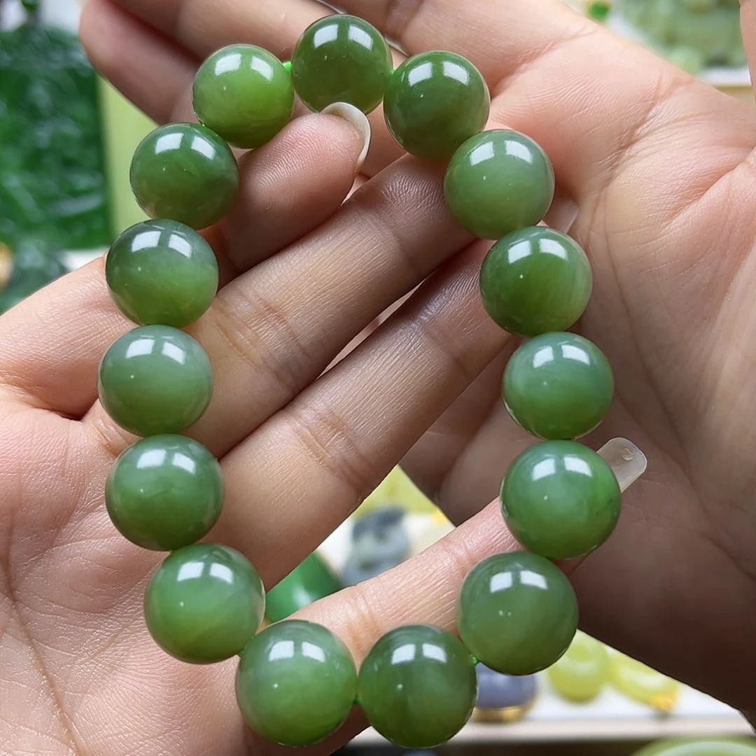 和田玉手串卡14未镶嵌