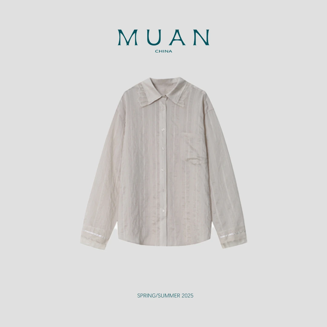 毛毛：《手作衬衫》MUAN新款定制北欧系列睫毛蕾丝长袖衬衫女DS-8902