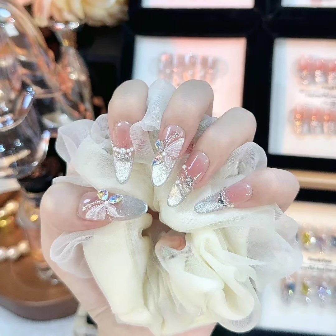 【比翼双飞】猫眼气质蝴蝶光疗美甲显白穿戴甲百搭款