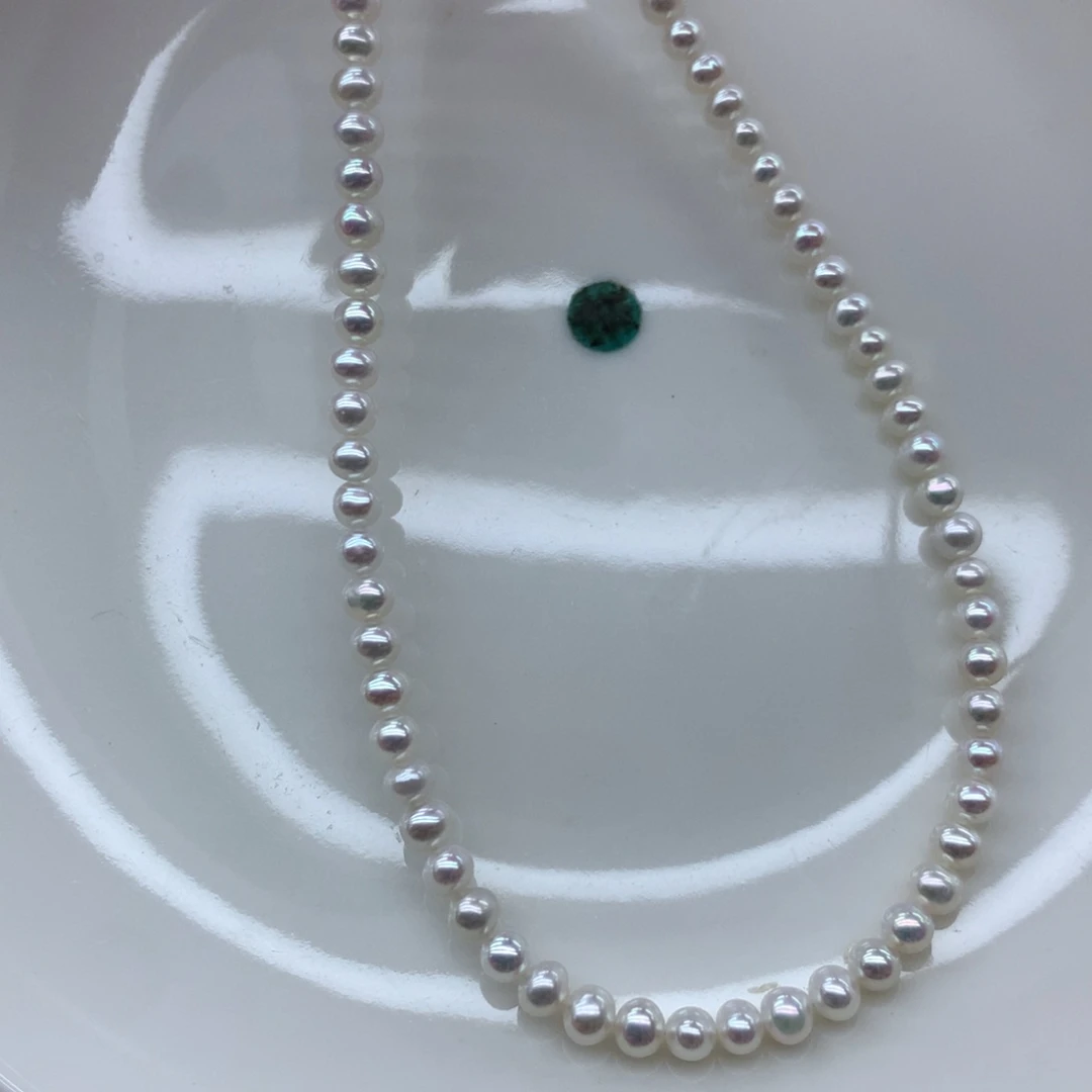 韩***金颈饰银S925镶嵌淡水珍珠