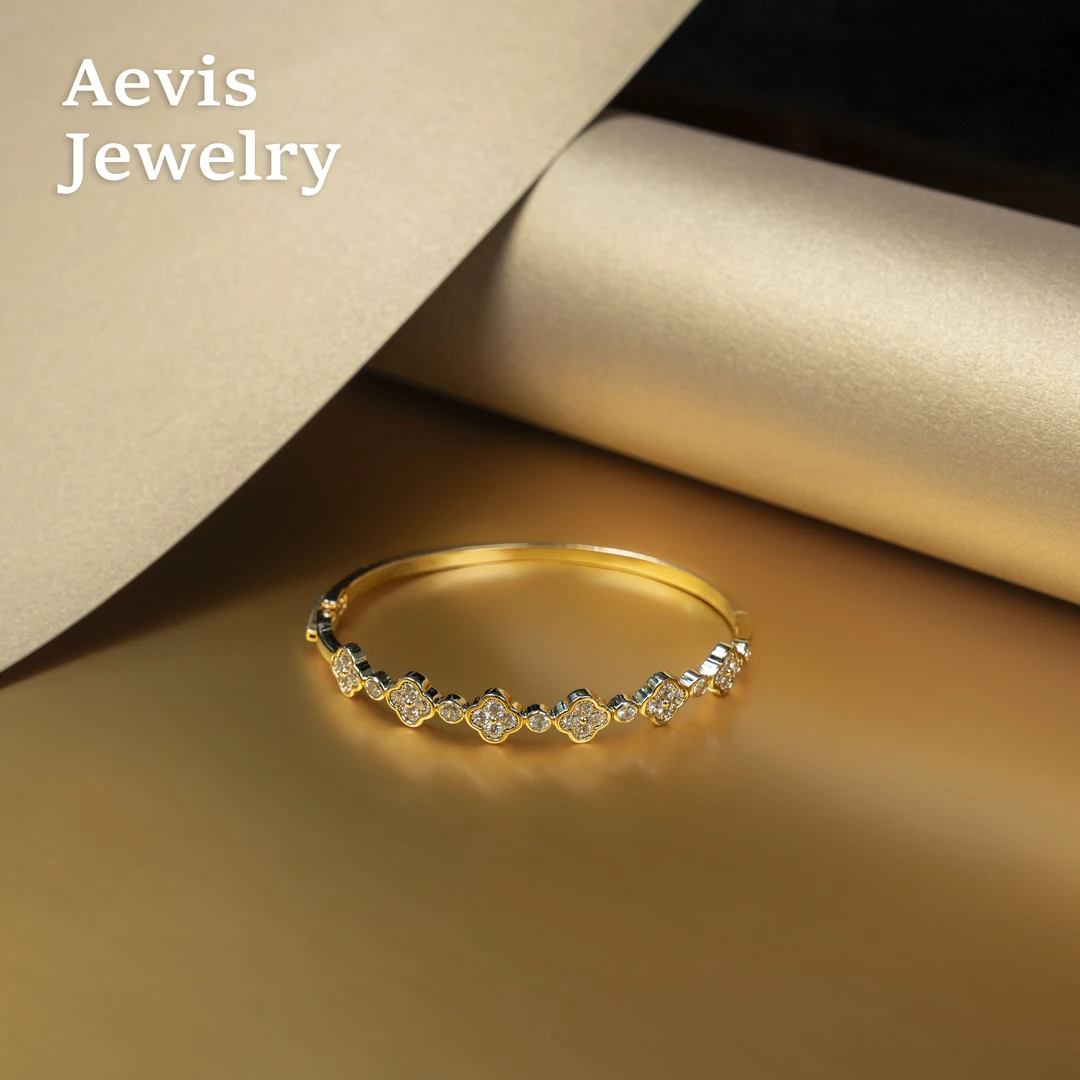 铜合金手镯 Aevis Jewelry四叶草手镯甜美日韩ins小众百搭-6169