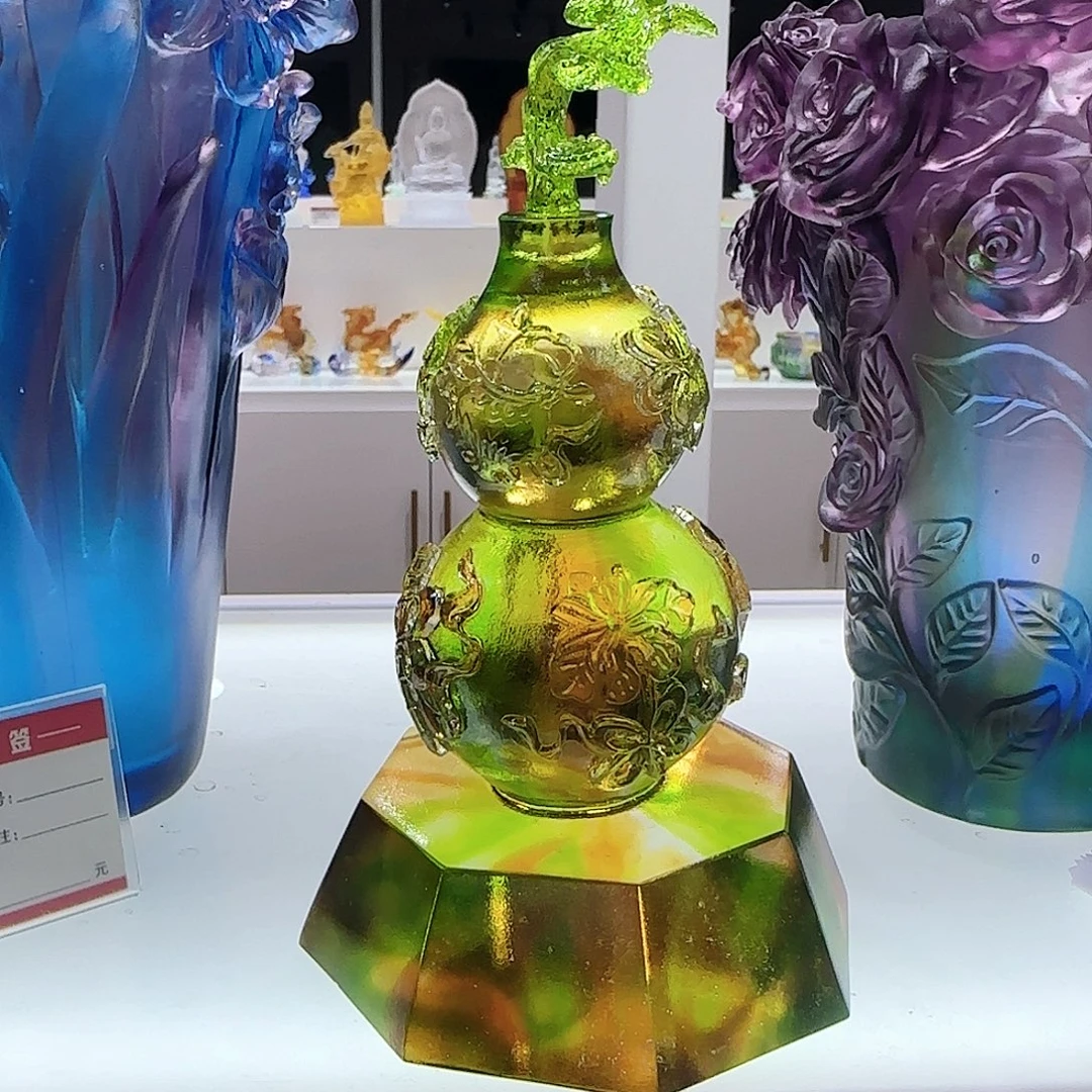 琉璃手工艺品绿色葫芦