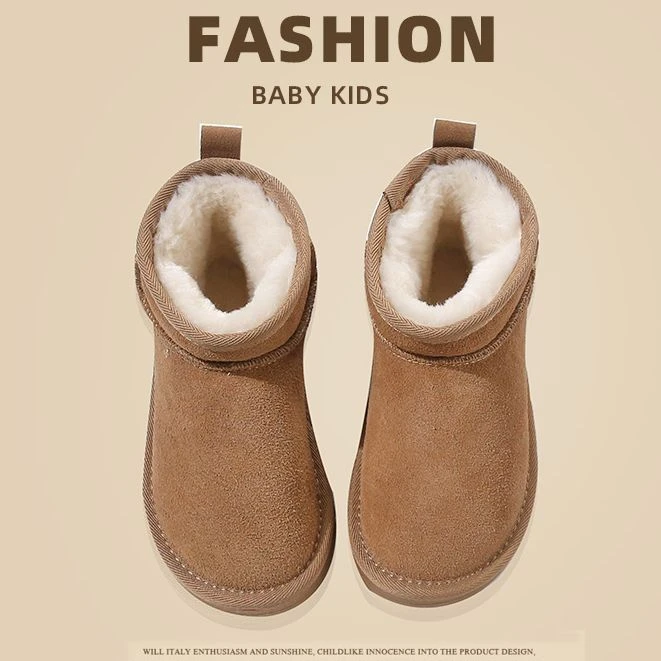 亲子鞋冬季新款童鞋儿童厚绒棉靴男童女童大棉保暖雪地靴8236