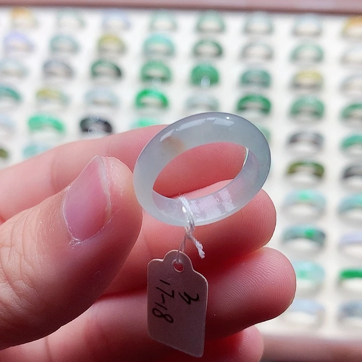 翡翠未镶嵌戒指17-18号