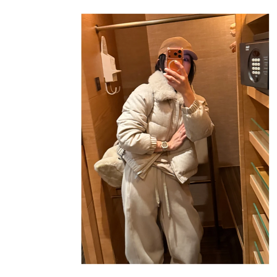 HDD- "温暖如初" 90白鸭绒 冬季毛领定制韩版气质羽绒外套 Y9446