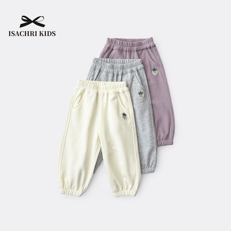 晶晶家【现发】小草莓 上学神裤儿童运动休闲裤春女童卫裤宝宝IS370