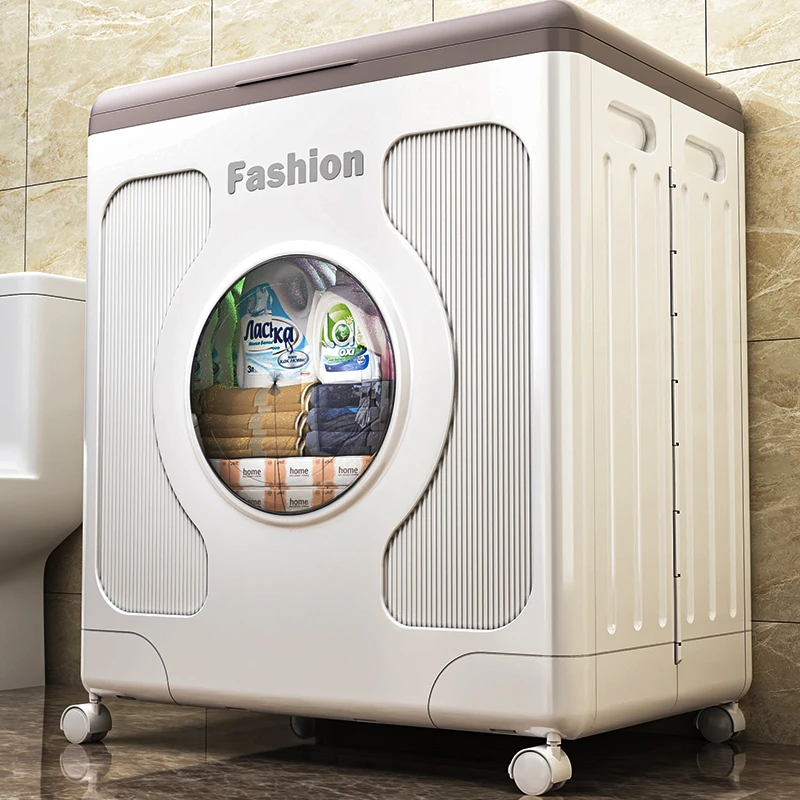 【顺丰包邮】浴室收纳箱玩具箱大容量家用衣物被子收纳翻盖折叠带轮