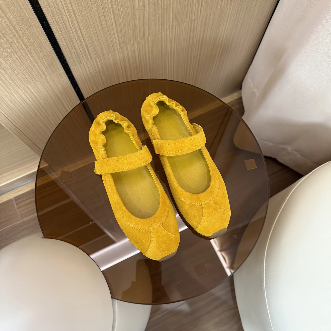 AMOAF  牛皮复古玛丽珍一字带百搭单鞋圆头芭蕾舞鞋 AF25-238