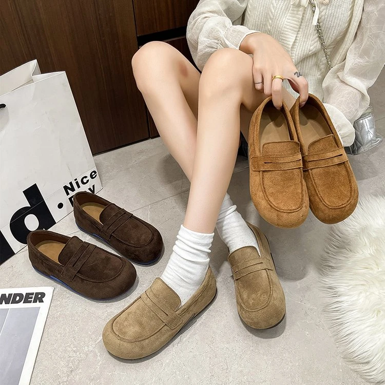 复古勃肯鞋女2025新款秋季平底单鞋一脚蹬懒人鞋休闲百搭乐福鞋