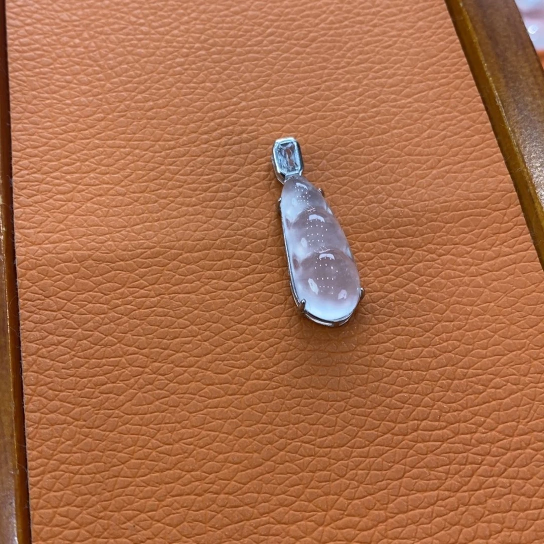 石英质玉吊坠(不含链)银S925镶嵌