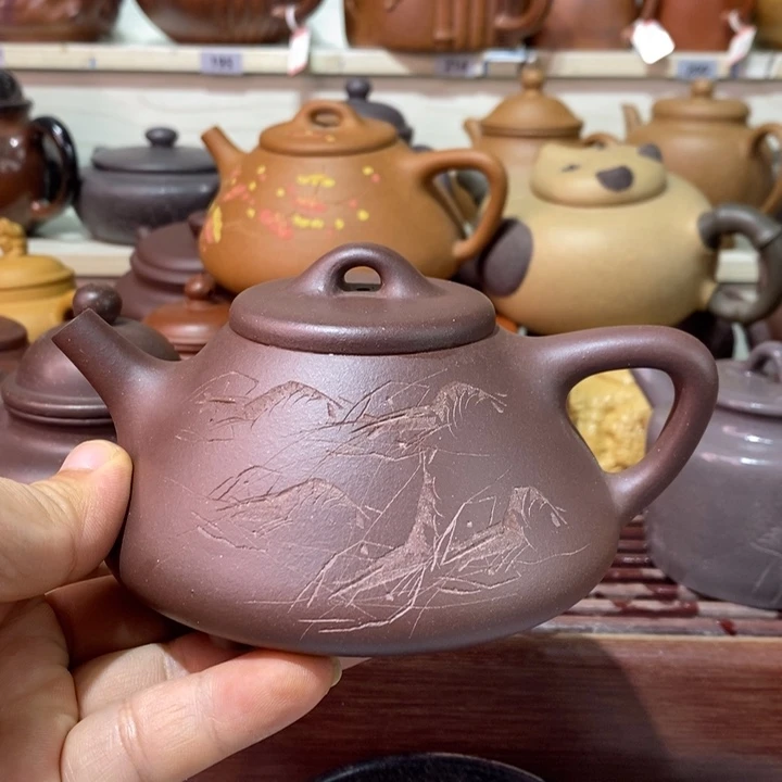 随***名茶壶紫砂精工制作