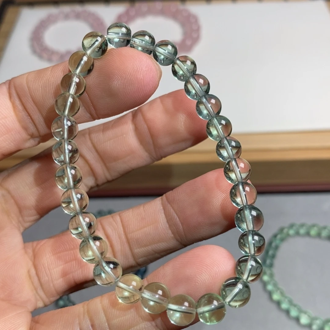 未镶嵌水晶手链毕业绿萤石6.5mm