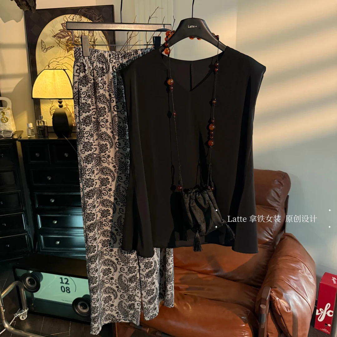 【腰果花套装套装】显瘦气质夏季套装 拍上衣送裤子 - 726