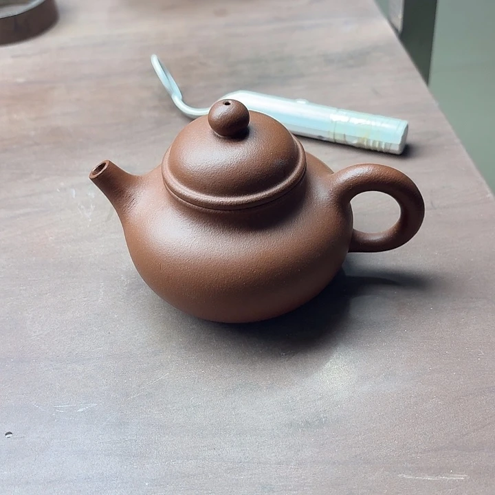 山***长茶壶紫泥半手工制作的容天壶