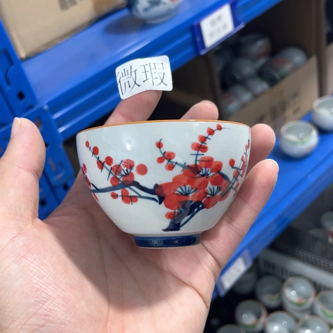 釉下手绘茶具微瑕