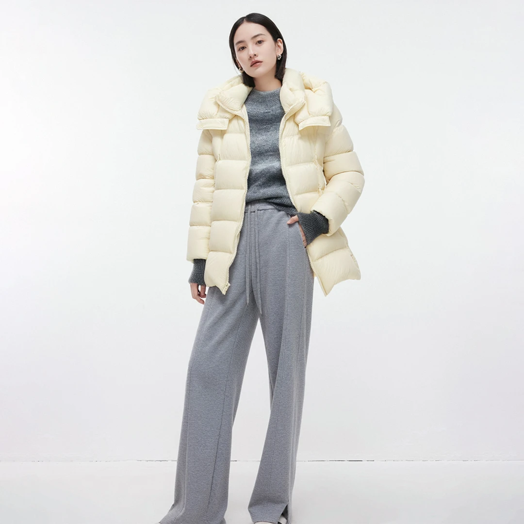 【佳】松紧腰洋气休闲时尚舒适裤子2025冬季新款专柜撤柜女装