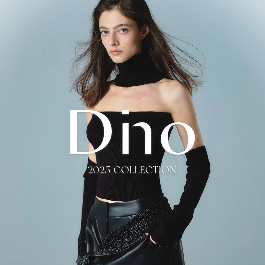 Dino"soft power"正反两穿 高领袖套两件套 毛衣抹胸镂空挂脖针织