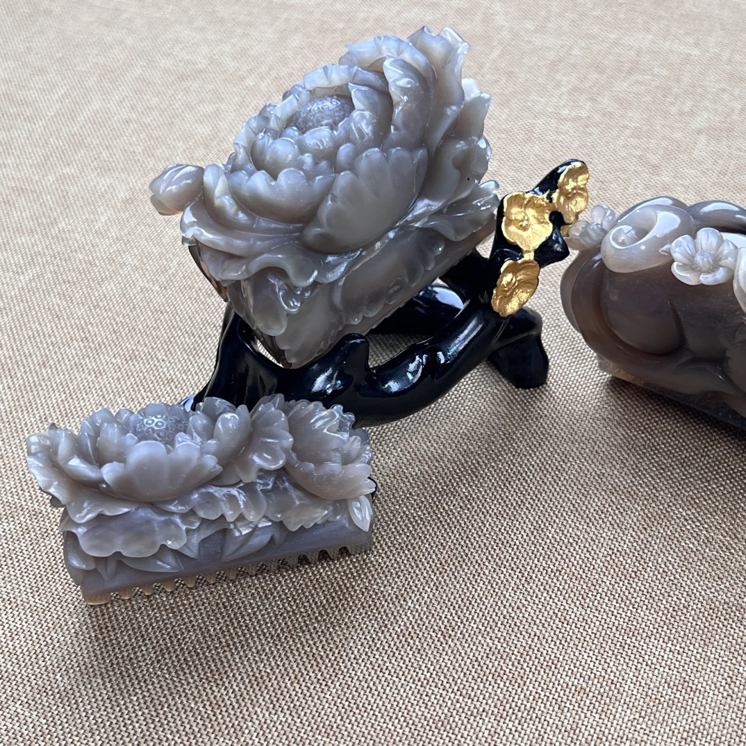 [艺佳]白水牛角时尚精致按摩梳高档家用精品按摩梳头梳梳子