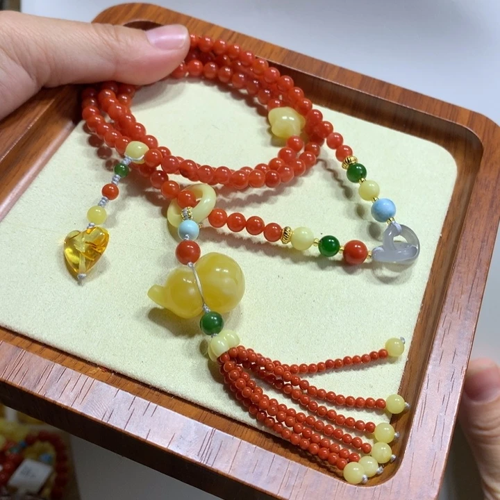 南红玛瑙未镶嵌颈饰5.2mm