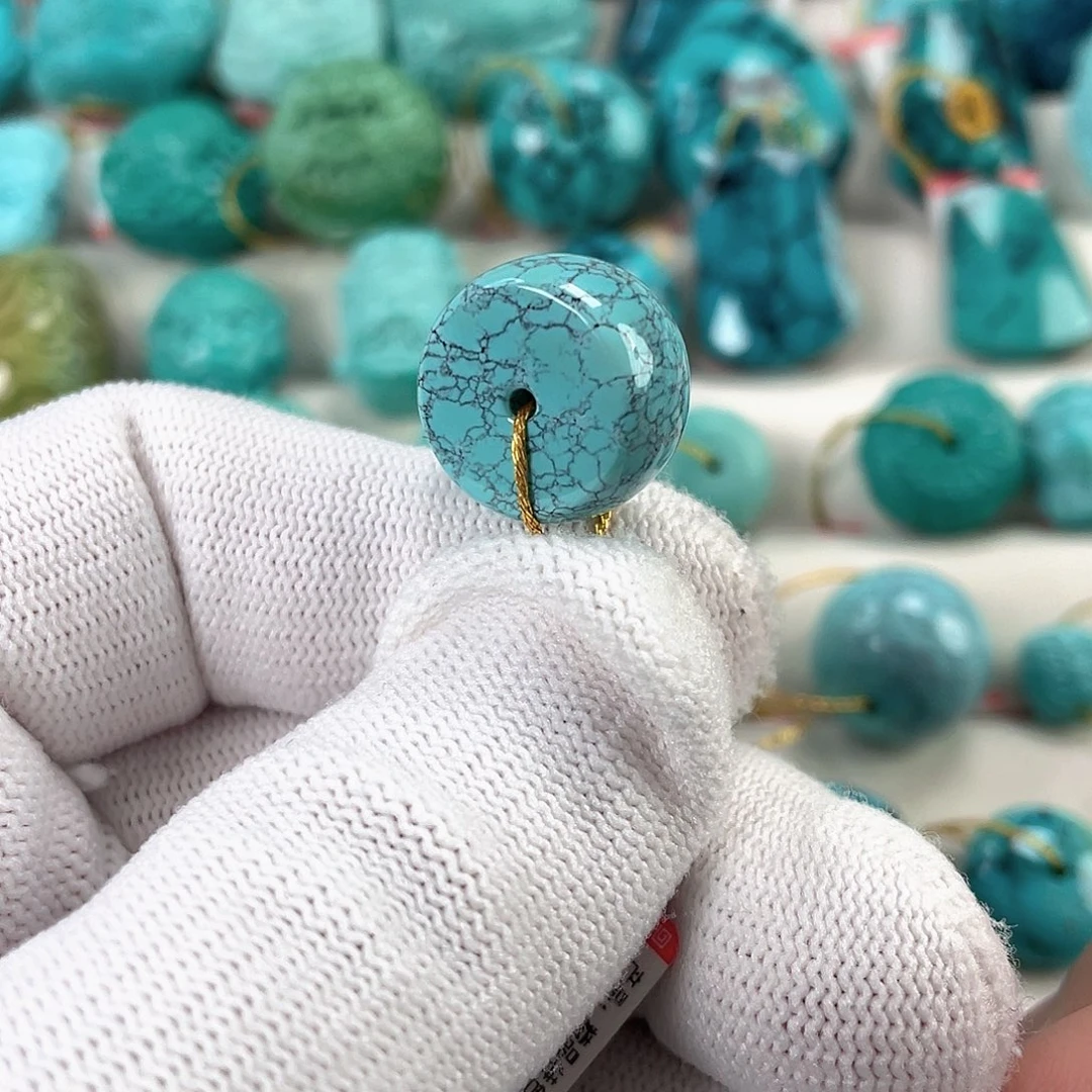 绿松石未镶嵌车挂直径16.3