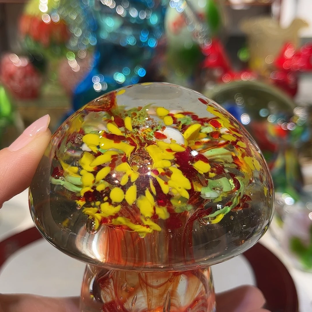 琉璃手工艺品纯手工琉璃小蘑菇