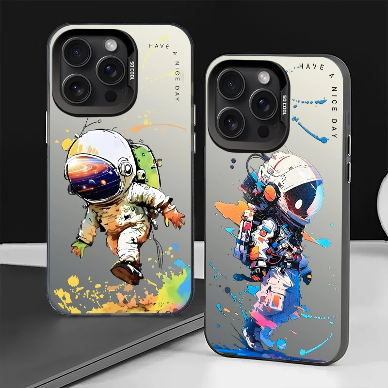 宇航员-【彩银壳】软包硬背手机壳男适用于苹果17/vivo/oppo小米17