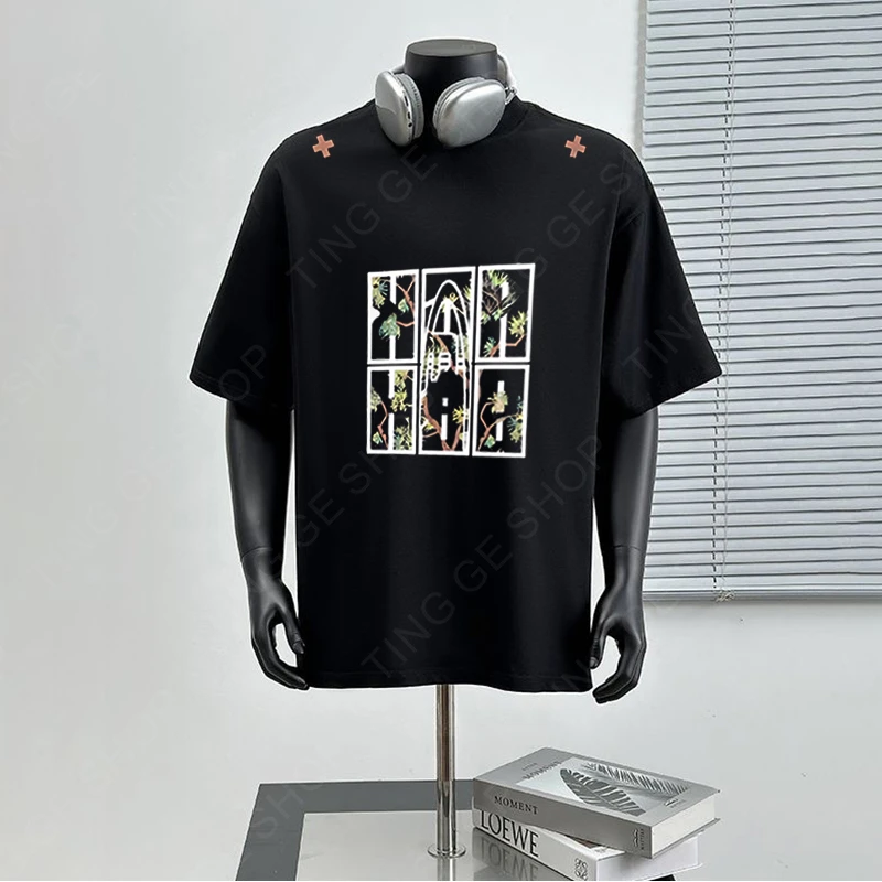 美式潮流休闲t恤男女款夏季纯棉短袖情侣上衣宽松潮流百搭印花T恤