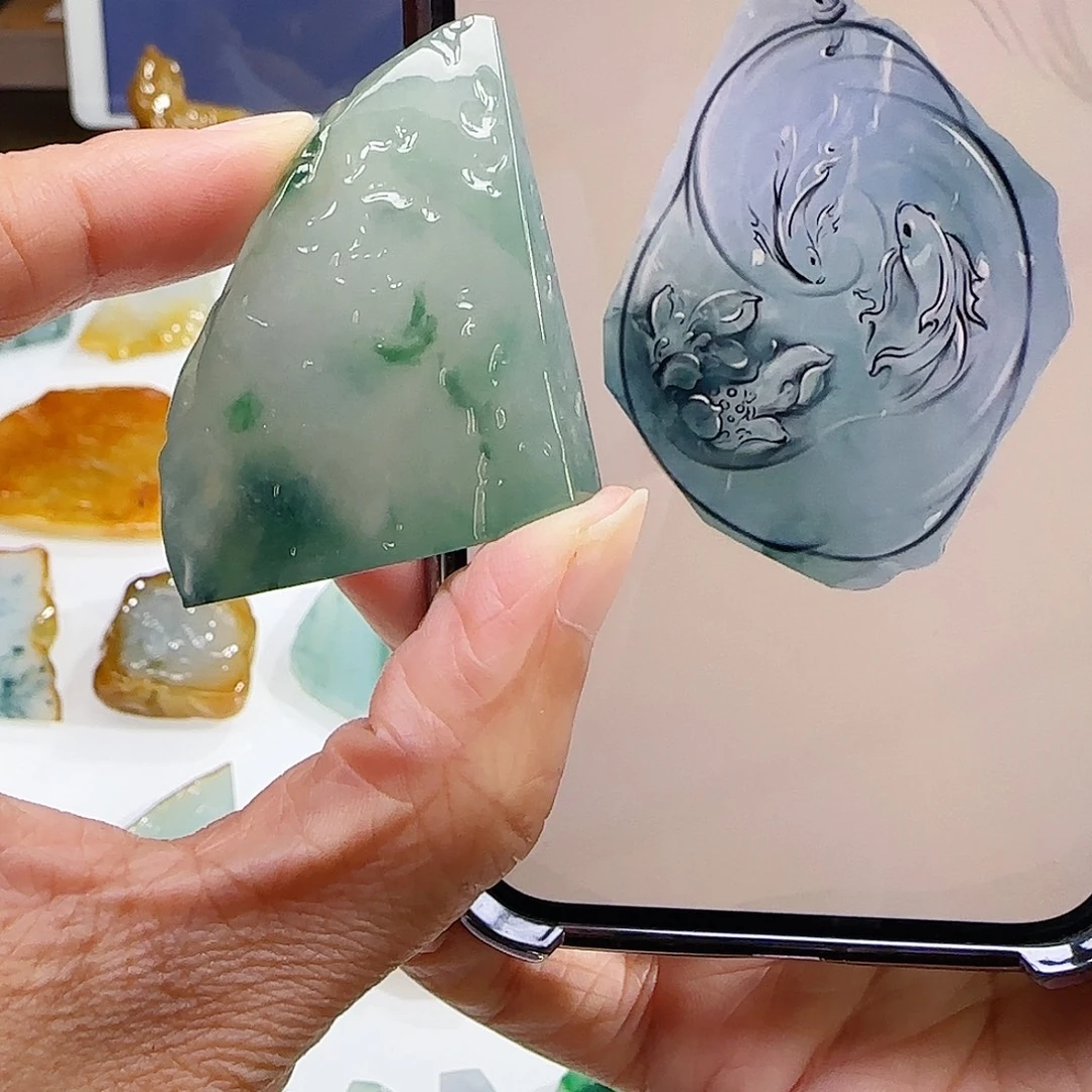 定制翡翠未镶嵌缅甸翡翠挂件