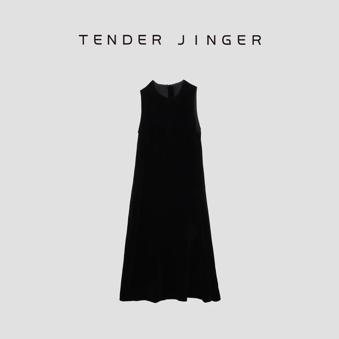 Tender Jinger【疯狂星期三】丝绒气质轻奢无袖连衣裙 T42JIZ76830