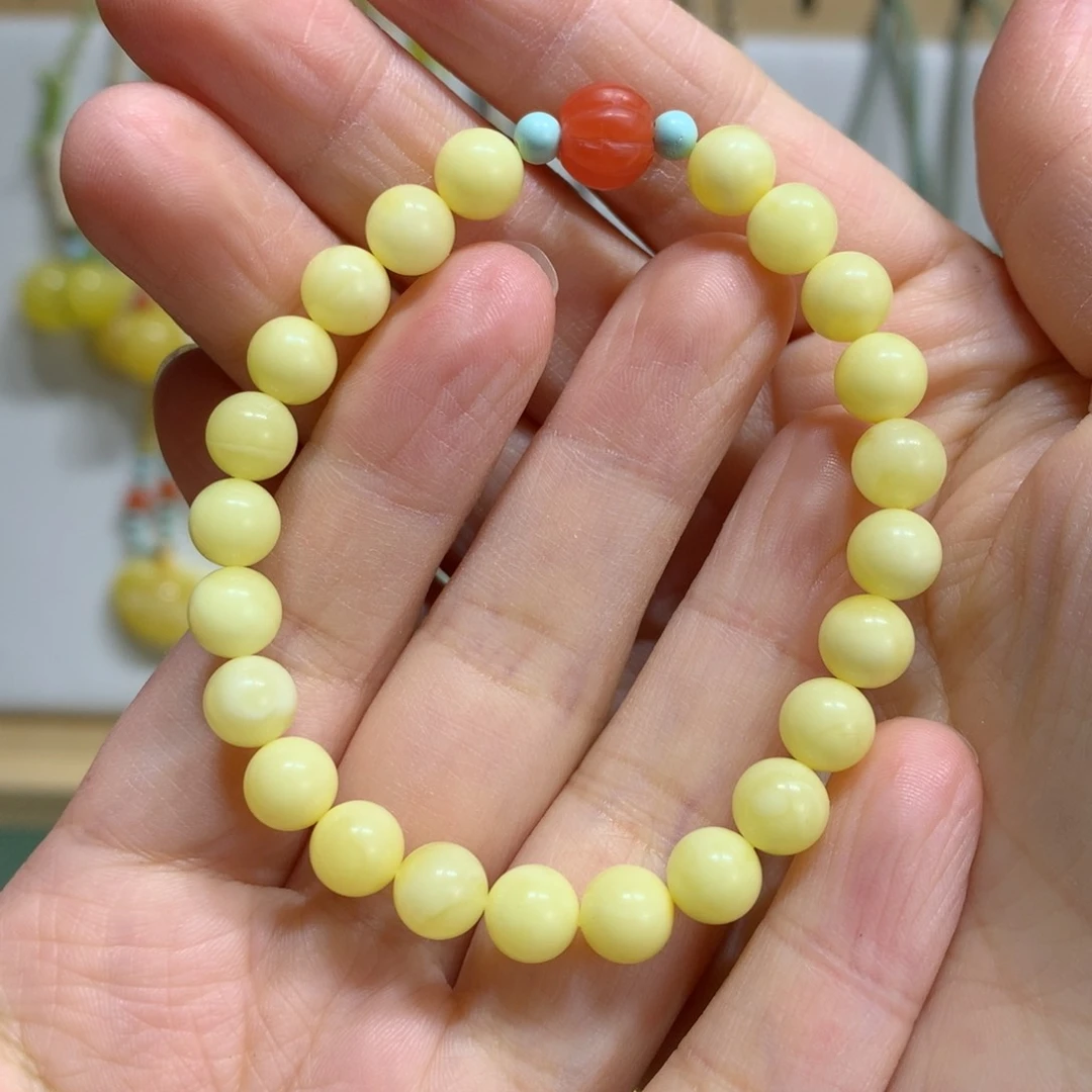 蜜蜡手链未镶嵌7.3m m