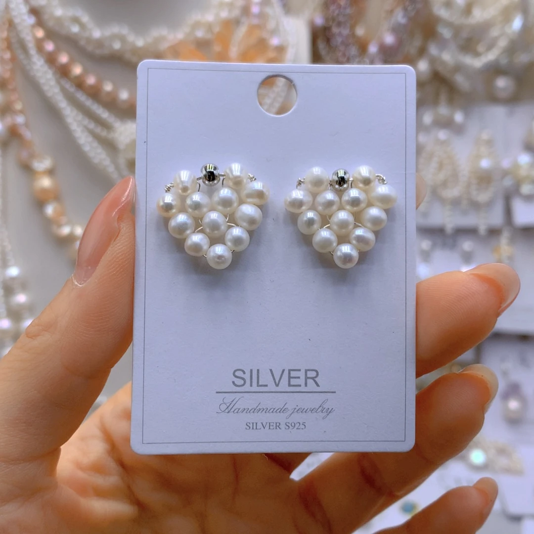 合金耳环淡水珍珠