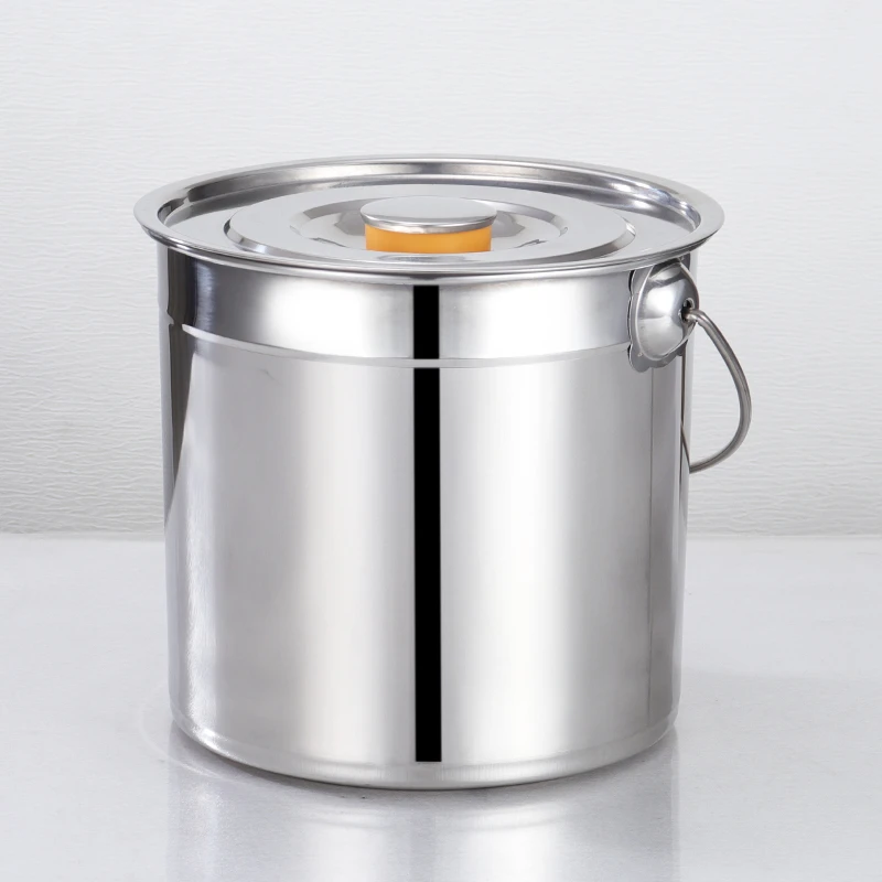 不锈钢食品级汤桶手提式水桶冰桶幼儿园带盖储油桶家用厨房食堂
