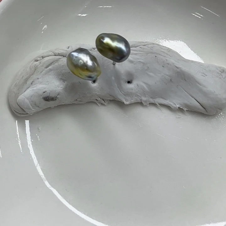 银S925镶嵌耳饰海水珍珠