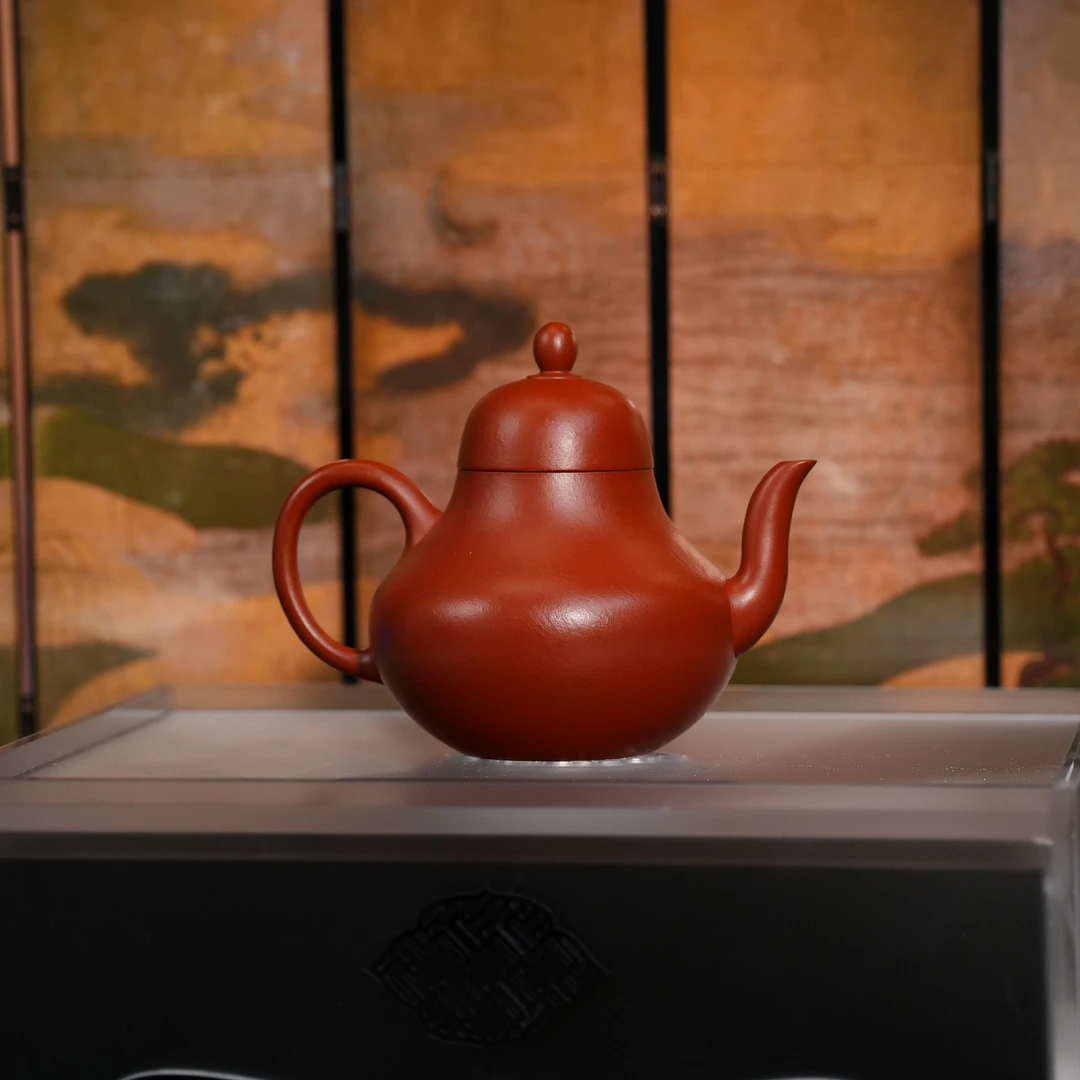 DLG丨朱泥 思婷 容量120ml宜兴手工紫砂壶中式高档家用泡茶壶茶具