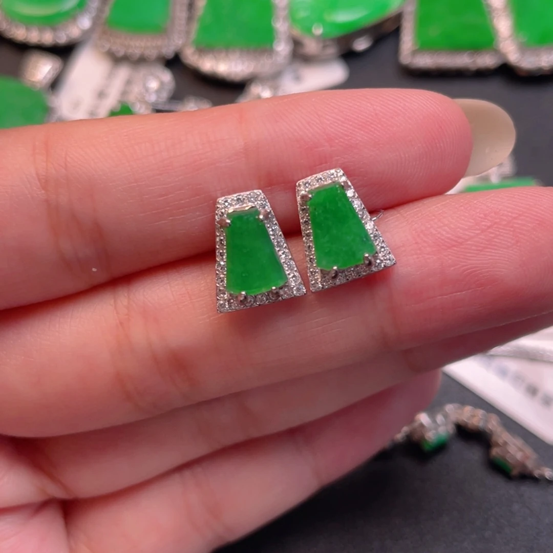 翡翠银S925镶嵌吊坠(不含链)