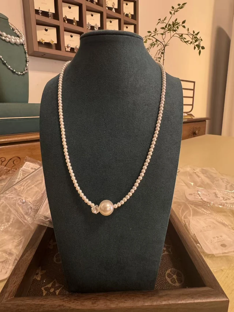 铜合金锆石项链 鹿小福/小米珠单加大颗项链716